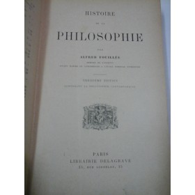 HISTOIRE  DE LA PHILOSOPHIE  -  ALFRED  FOUILLEE